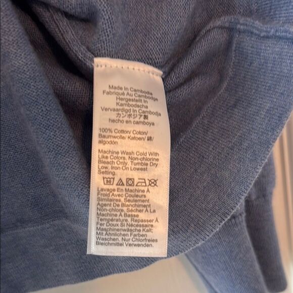 J. CREW CREW NECK MEN'S BLUE COTTON SWEATER XL - Picture 4 of 7